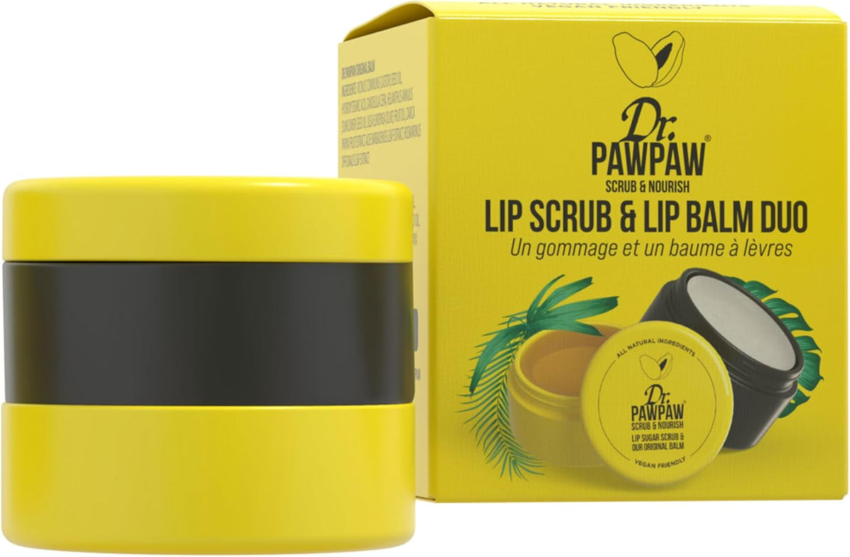 Dr. Pawpaw Scrub & Nourish - Lip Scrub, Lip Balm, Lip Mask, Sugar Scrub, Lip Repair, Lip Restoration, Smooth Lips, Chapped Lips, Pawpaw Balm, Natural Beauty, Vegan Beauty