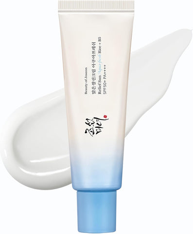 Beauty of Joseon Relief Sun Aqua-Fresh Sunscreen Rice + Panthenol SPF 50+ PA++++ Lightweight Daily UV Protector for Acne-Prone Sensitive Skin Korean skincare for Men and Women 50ml