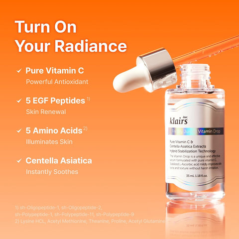 Klairs [ ] Freshly Juiced Vitamin Drop, 5% pure vitamin C, vitamin C serum, 35ml, 1.18oz - Image 3