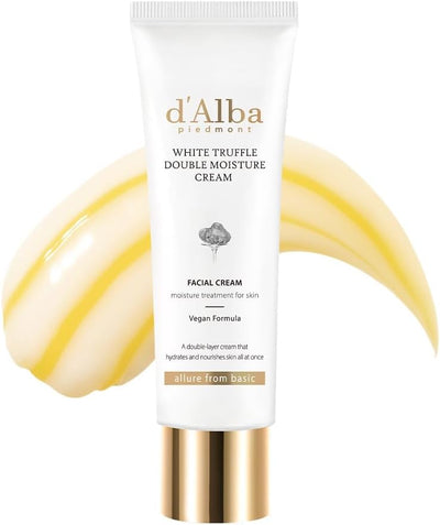 d'alba Piedmont Italian White Truffle Double Serum & Cream, Adjustable 2-in-1 Intensive Care, Cream for Elasticity and Shine, Mild and Vegan Double Cream (60 ml) (Tube)