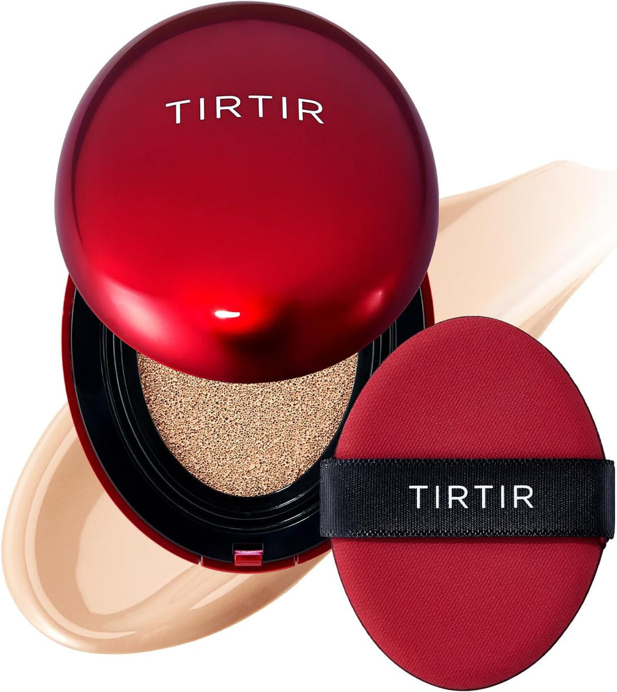 TIRTIR Mask Fit Red Cushion Foundation | Japan's No.1 Choice for Glass skin, Long-Lasting, Lightweight, Buildable Coverage, Semi-Matte (21N Ivory, 0.63 Fl Oz (Pack of 1))