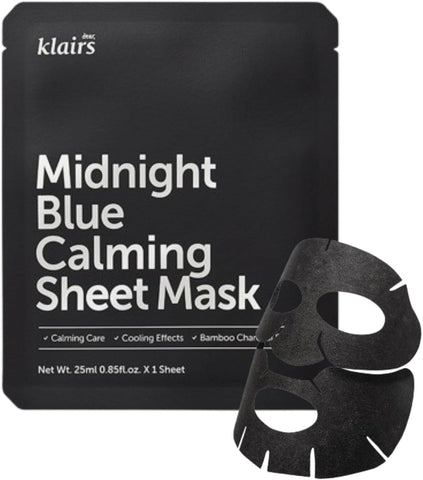 Dear, Klairs, Midnight Blue Calming Sheet Mask, 1 Mask, 0.85 fl oz (25 ml)
