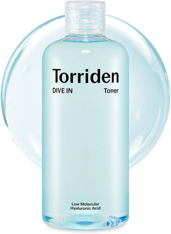 TORRIDEN Dive-in Low-Molecular Hyaluronic Acid Toner 10.14 fl oz | Low pH Facial Astringent for Hydrating, Exfoliating, Sensitive, Oily Skin | Alcohol-Free, Fragrance-Free, No Colorants