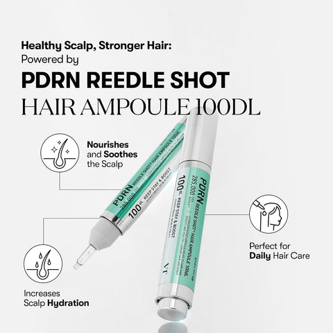 VT COSMETICS PDRN REEDLE SHOT HAIR AMPOULE 100dl, Vegan PDRN, Slow aging, Scalp treatment - Image 2