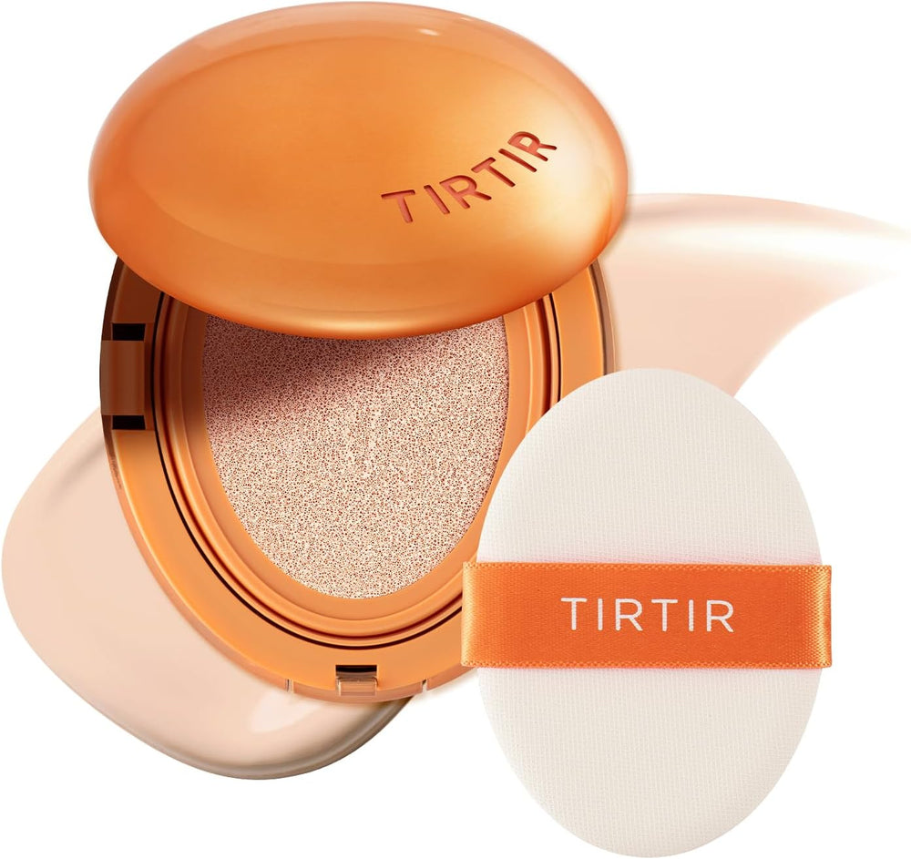 TIRTIR Mask Fit Ai Filter Cushion Foundation | AI-Like Semi-Matte Finish - Up to 72-Hour Medium to Full Coverage Korean BB Cushion Make up Beauty, #17C Porcelain, 0.63 Fl Oz