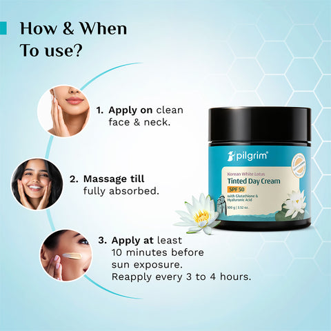 كريم النهار PILGRIM White Lotus SPF50 100 جرام