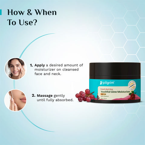 Pilgrim Red Vine Youthful Glow Moisturizer with Vitamin C & SPF 30