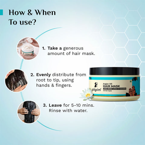 قناع الشعر بزيت الأرغان من بيلجريم مع اللوتس الأبيض والكاميليا 200 جرام 