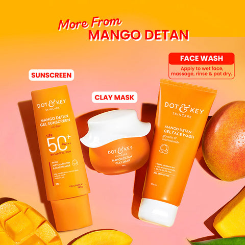 Dot & Key Mango Detan Gel Face Wash Glycolic & Niacinamide 100Ml