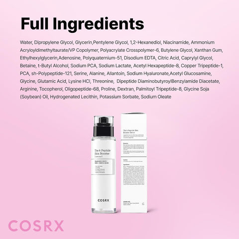 COSRX 6 x Peptide Collagen Booster Toner Serum 150 ml / 5.07 Fl.Oz, Skin Renewal Boosting Facial Essence, Niacinamide & Hyaluronic Acid for All Skin Types, Korean Skincare, Paraben Free - Image 9