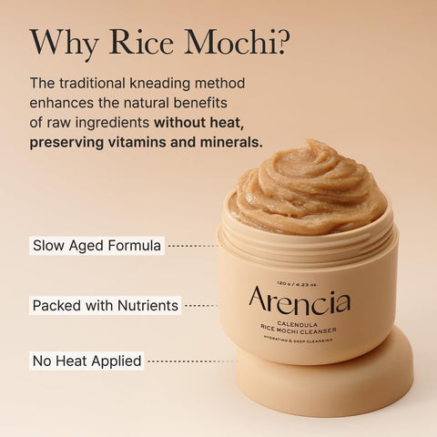 Arencia Calendula Rice Mochi Fresh Cleanser - Moisturizing, Brightening & Deep-Cleansing (120g) - Image 8