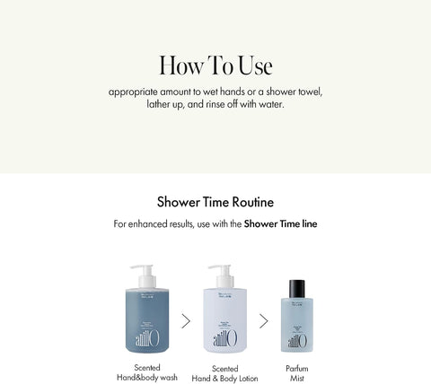 Shower Time Scented Body Wash - Vegan Hand & Body Cleanser with Ceramide & Botanical Oils, Blue Agave Scent, Free from Paraben, Sulfate, Silicone, 450ml / 15.22 fl.oz - Image 6
