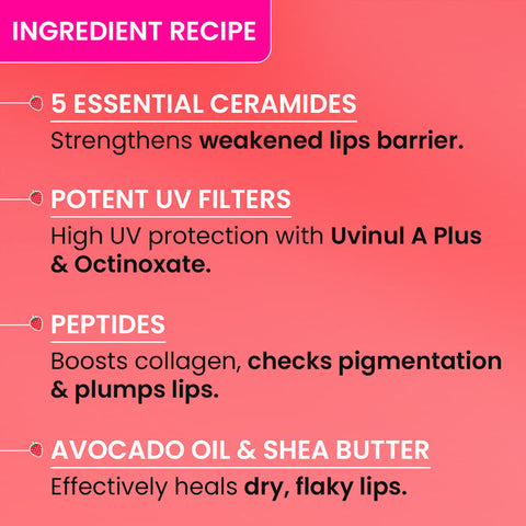 Dot & Key Ceramide & Peptide Barrier Repair Brightening Lip Balm SPF 50 PA+++ - Red Romance (10 g)