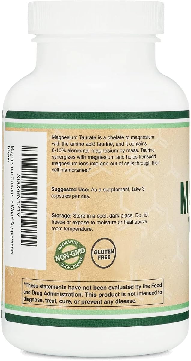 Double Wood Magnesium Taurate Capsules - Vegan, 1500mg, 210 Count - Image 6
