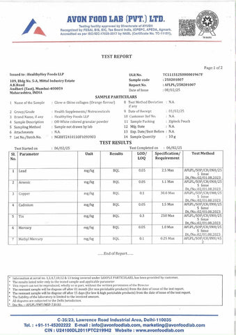 Healthyhey Nutrition Gold Series Hydrolysed Bovine Collagen Type 1 & 3, 200 G, Orange