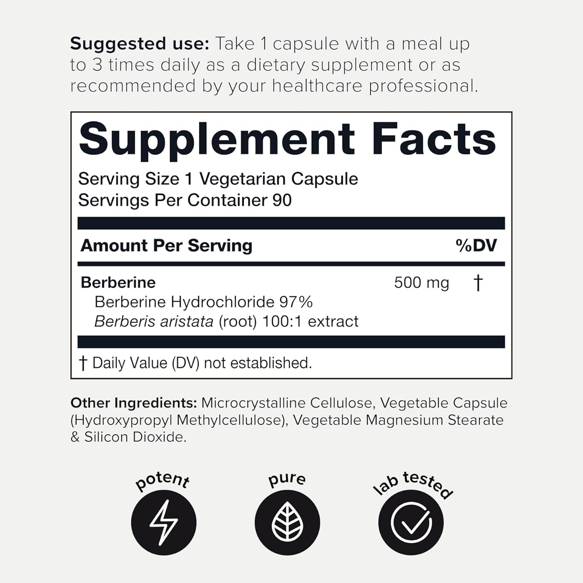 Toniiq Berberine HCl Capsules - Ultra High Strength, 500mg, 90 Veggie Capsules - Image 8