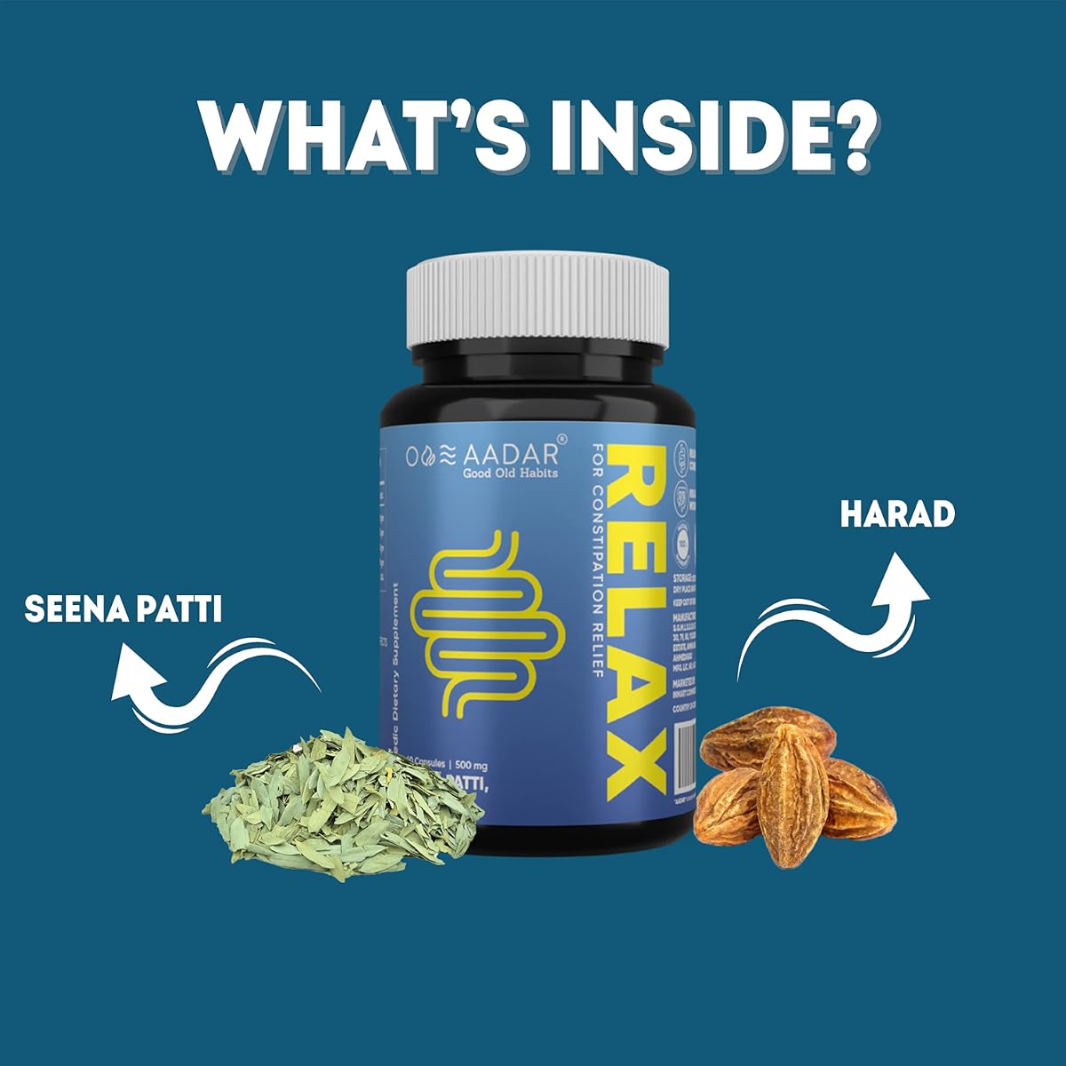 Aadar Re-LAX Capsule - Gut Health & Probiotics with Senna, 60 Capsules - Image 3