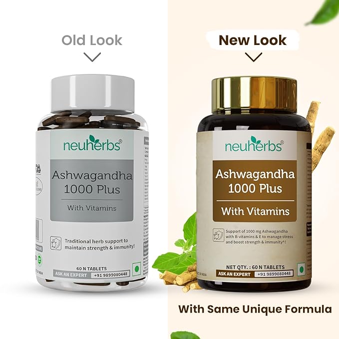 Neuherbs Ashwagandha 1000 Plus with Vitamins Tablets - 60 Count - Image 4