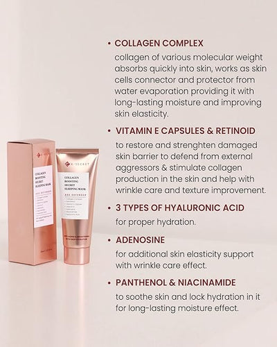 K-SECRET SEOUL 1988 Collagen Boosting Secret Sleeping Mask - 50ml - Image 4