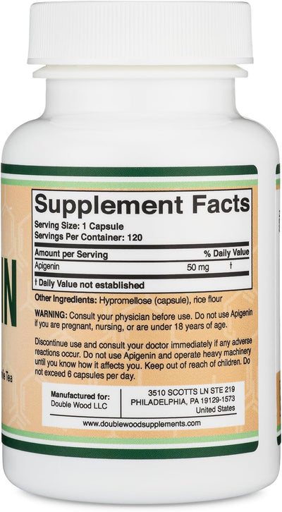 Doublewood Apigenin Supplement - 50mg Capsules, 120 Count - Image 7