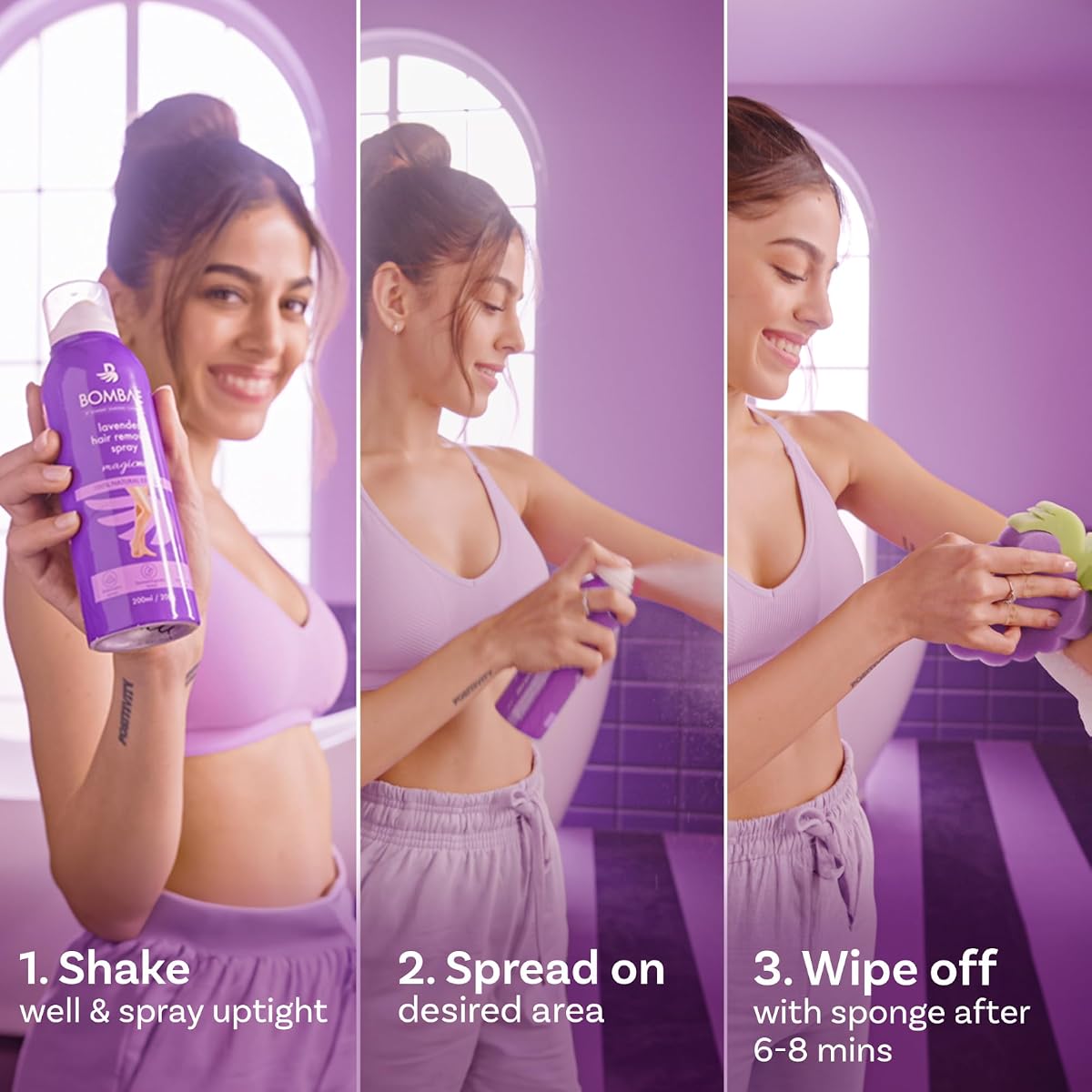 Bombay Shaving Lavender Hair Removal Spray - Painless, Moisturising, 200g - Image 6