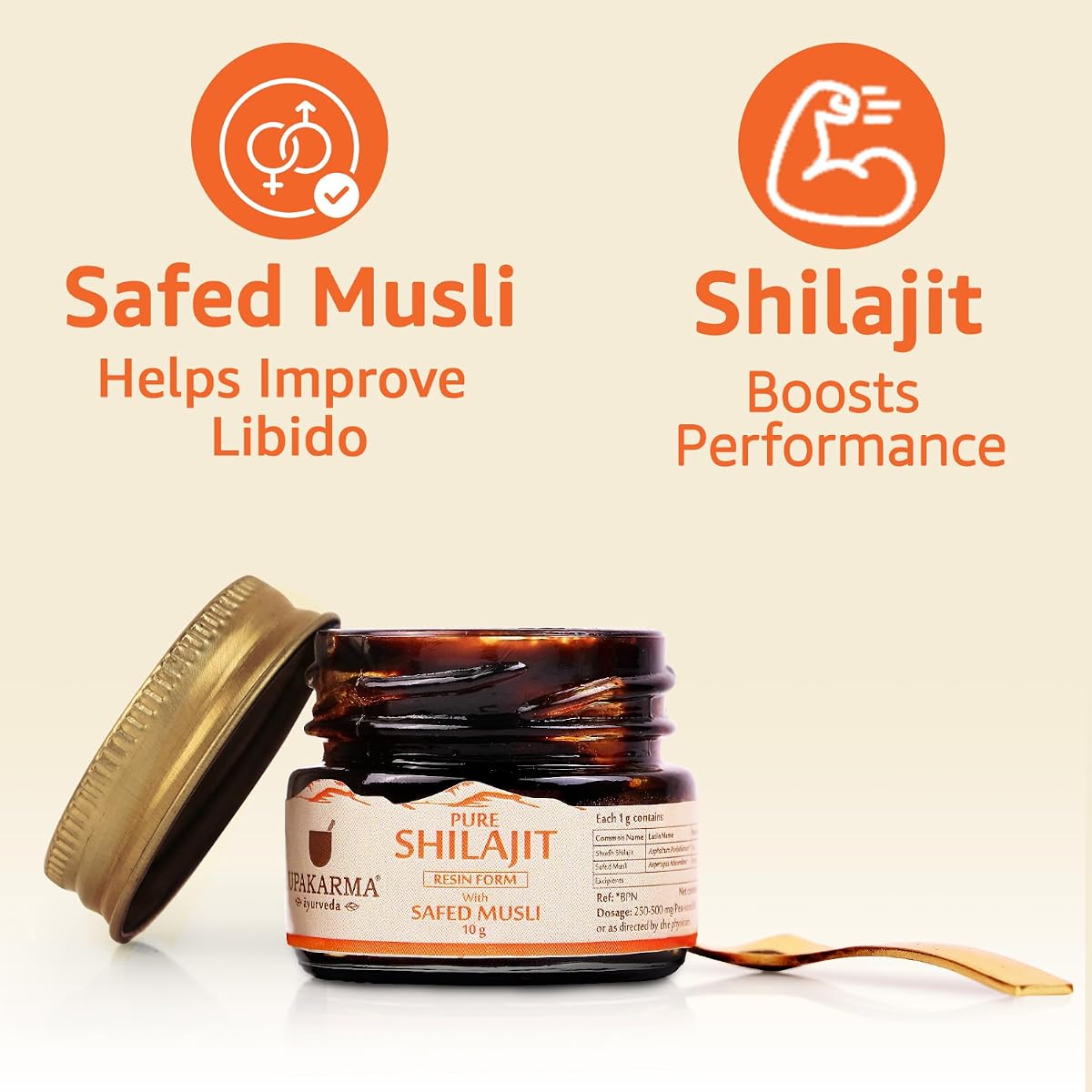 Upakarma Shilajit with Safed Musli Resin - Ayurvedic Supplement, 10g - Image 3