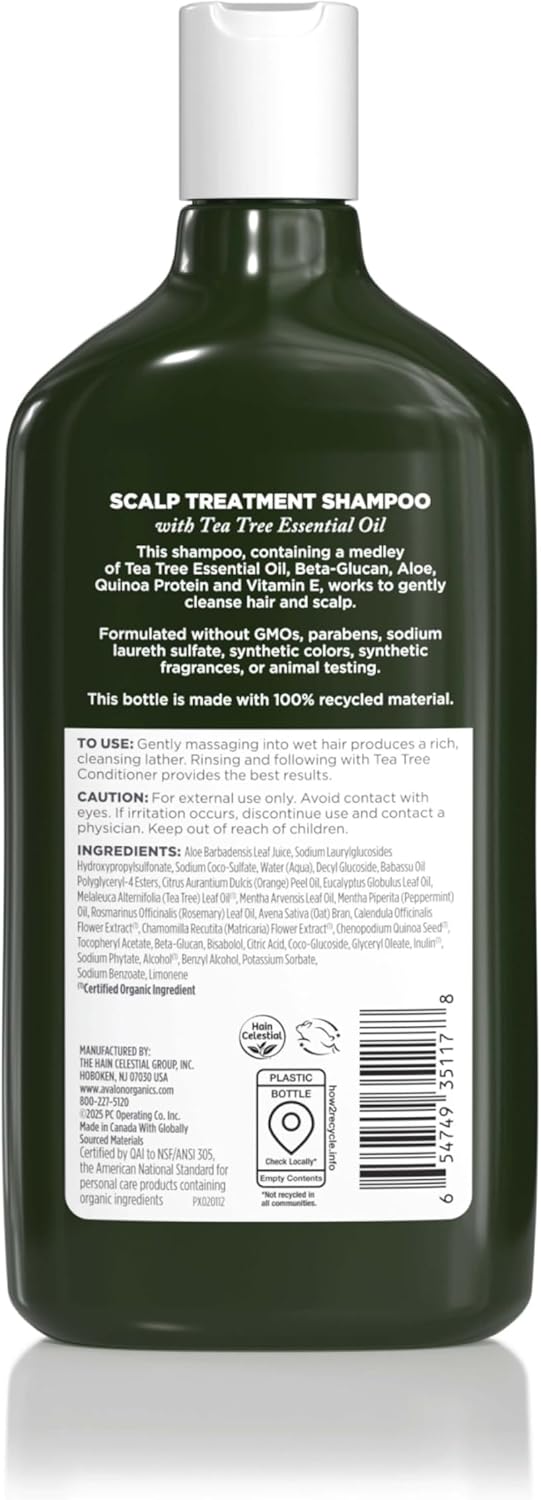 Avalon Organics Scalp Treatment Shampoo, Tea Tree - 325ml - Image 2