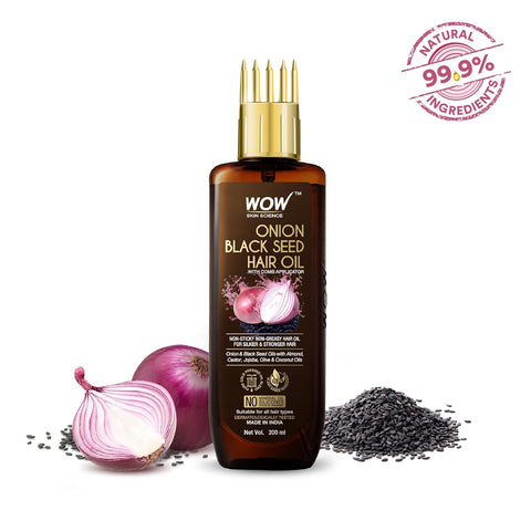 Wow Skin Science Onion Black Seed Hair Oil 200ml With Comb