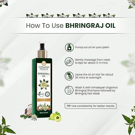 HIMALAYAN ORGANICS Pure Bhringraj Ayurvedic Hair Oil - 200ml - Image 7