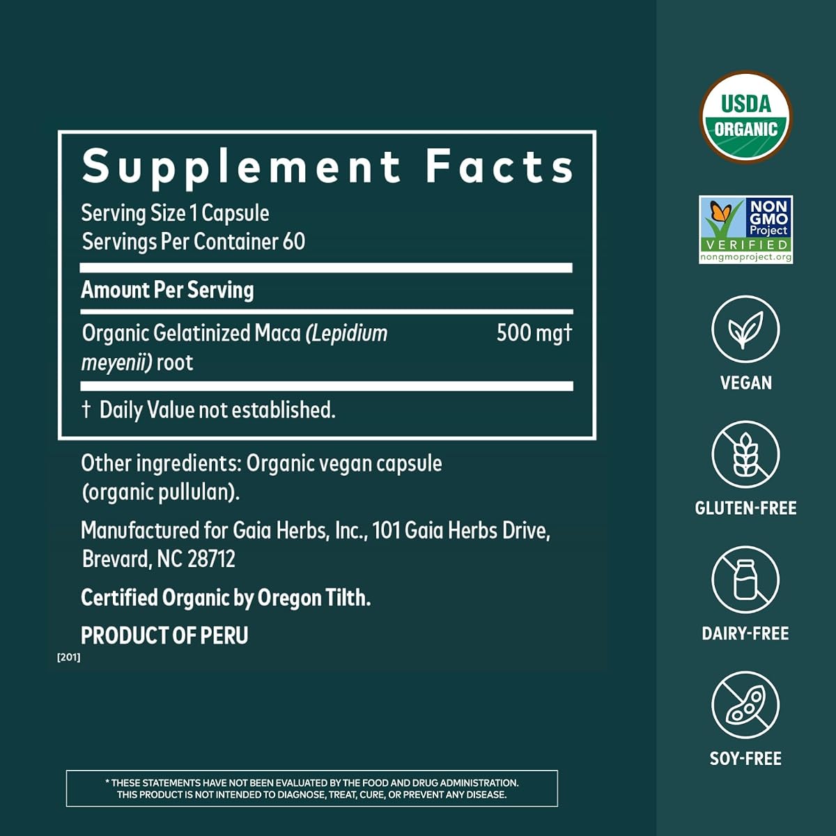 Gaia Herbs Maca Root Capsules - Natural Energy Support - 60 Vegan Caps - Image 2