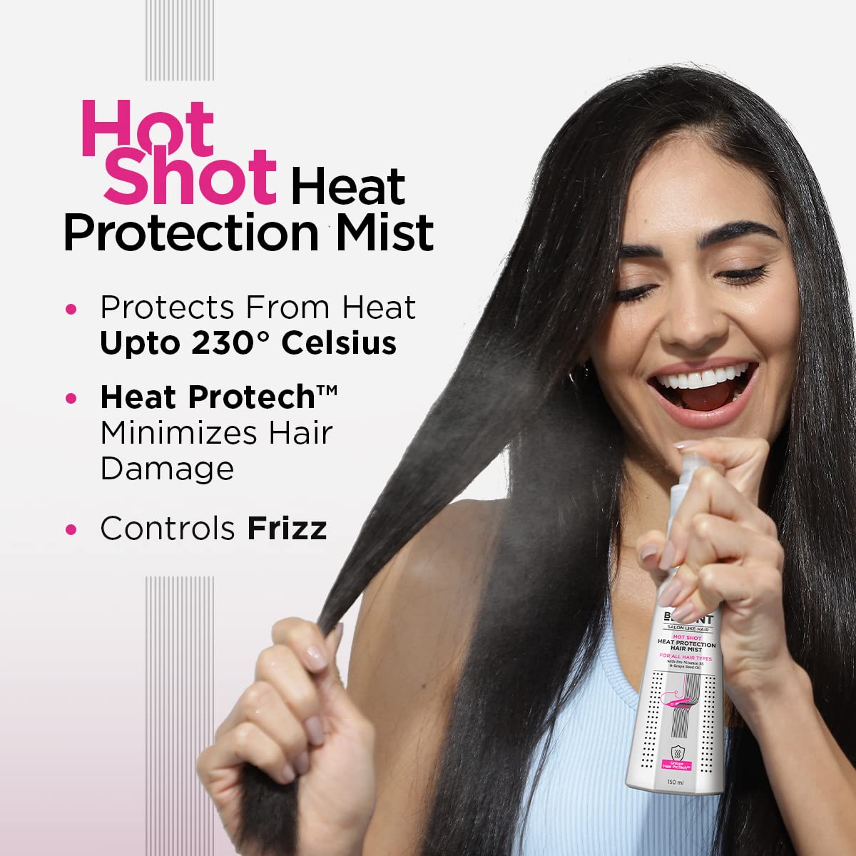 BBlunt Hot Shot Heat Protection Hair Mist - Grapeseed Oil & Provitamin B5, 150ml - Image 2