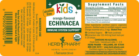 Herb Pharm Kids Echinacea Orange Flavoured 1 Oz 30 Ml