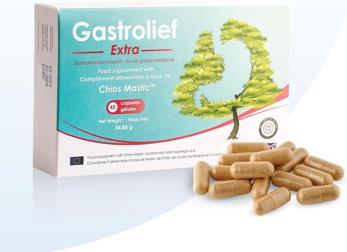 GASTROLIEF Gastrolief Extra Capsules - Natural Digestive Support, 45 Capsules