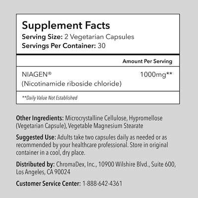 TRU NIAGEN NAD+ Beauty Supplement - 1000mg Nicotinamide Riboside, 30 Capsules - Image 7