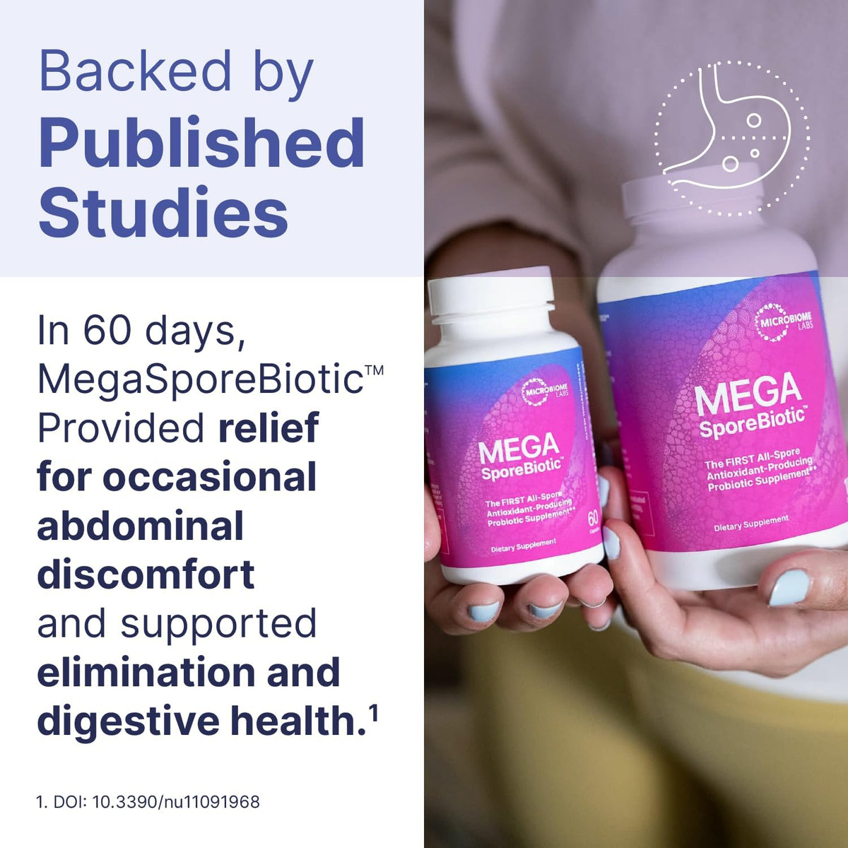 Microbiome MegaSporeBiotic Spore Probiotic, Gut Health Capsules - 60 Count - Image 3