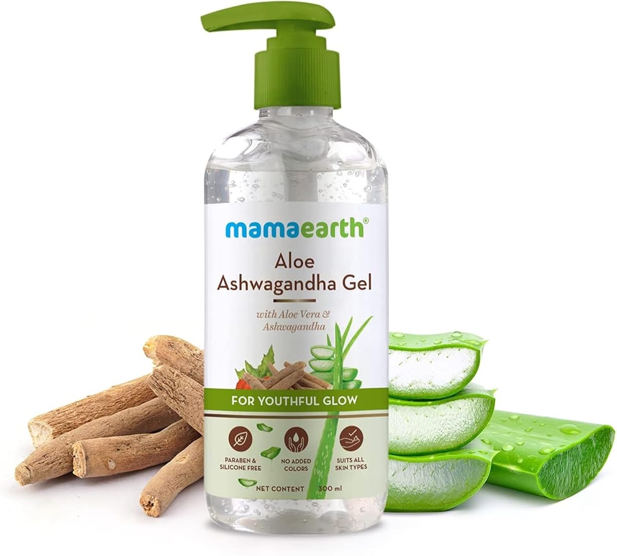 Mamaearth Aloe Ashwagandha Face Gel - Aloe Vera & Ashwagandha, 300ml - Image 2