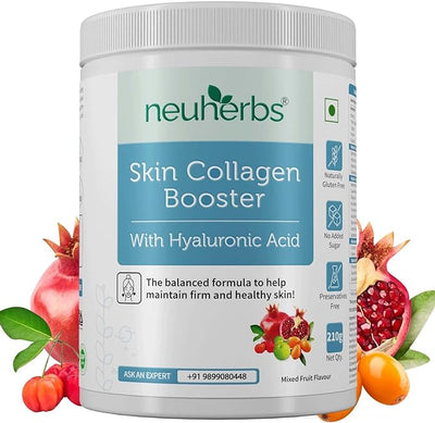 Neuherbs Skin Collagen Booster Powder, Mixed Fruit Flavour, 210g