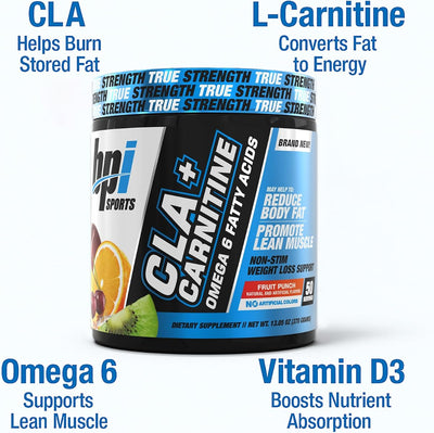 BPI Sports CLA + Carnitine - Fruit Punch Flavour, 50 Servings, 12.34 oz - Image 6