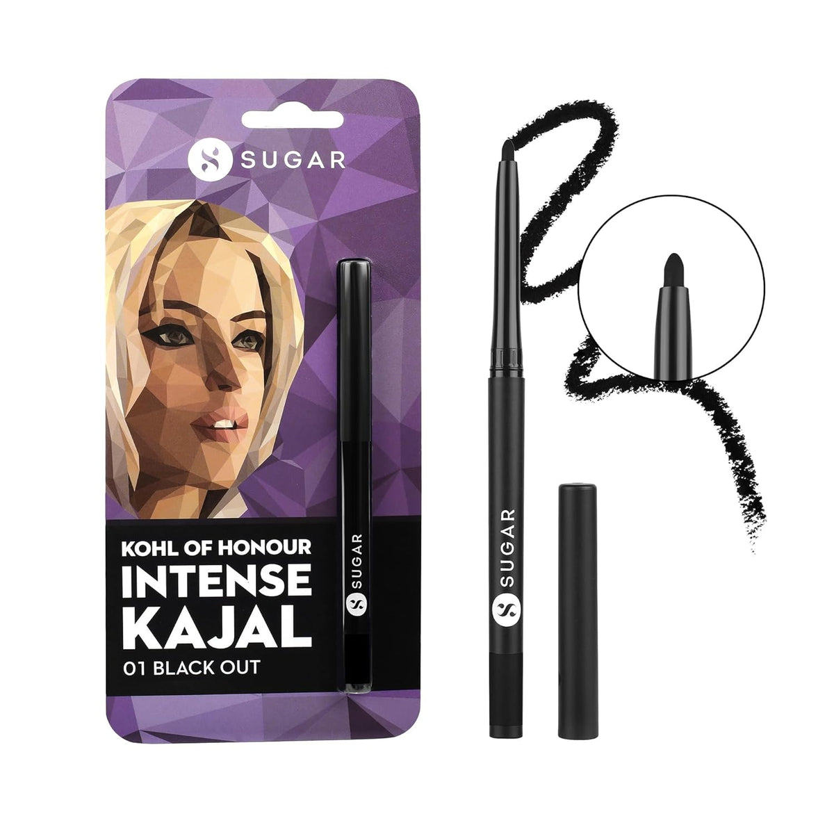 Sugar Cosmetics Kohl Of Honour Intense Kajal - 01 Black Out, Single Blister