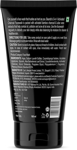 Beardo Activated Charcoal Face Wash 50 dia 100ml