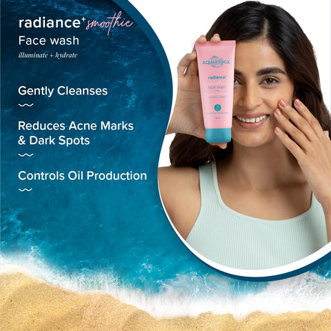 Aqualogica Radiance+ Smoothie Face Wash - Watermelon & Niacinamide, Illuminates Skin, 100 ml