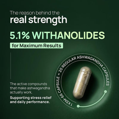 Rasayanam Ashwagandha KSM-66 Capsules - 500mg, 60 Count - Image 6