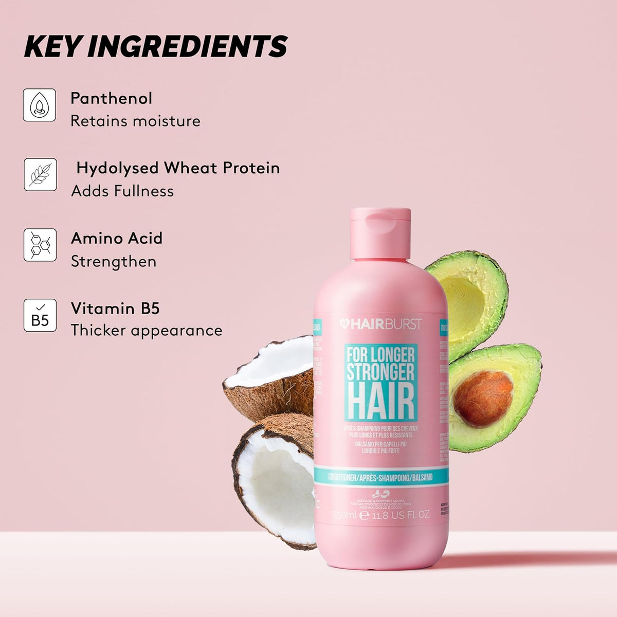 Hairburst Conditioner for Longer Stronger Hair - 350ml - Image 4