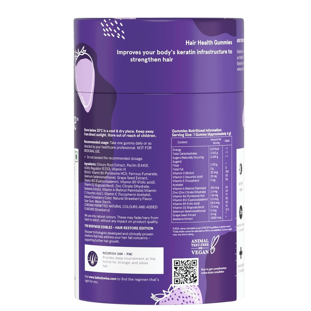 Be Bodywise Biotin Hair Gummies - 30 Day Pack - Image 2