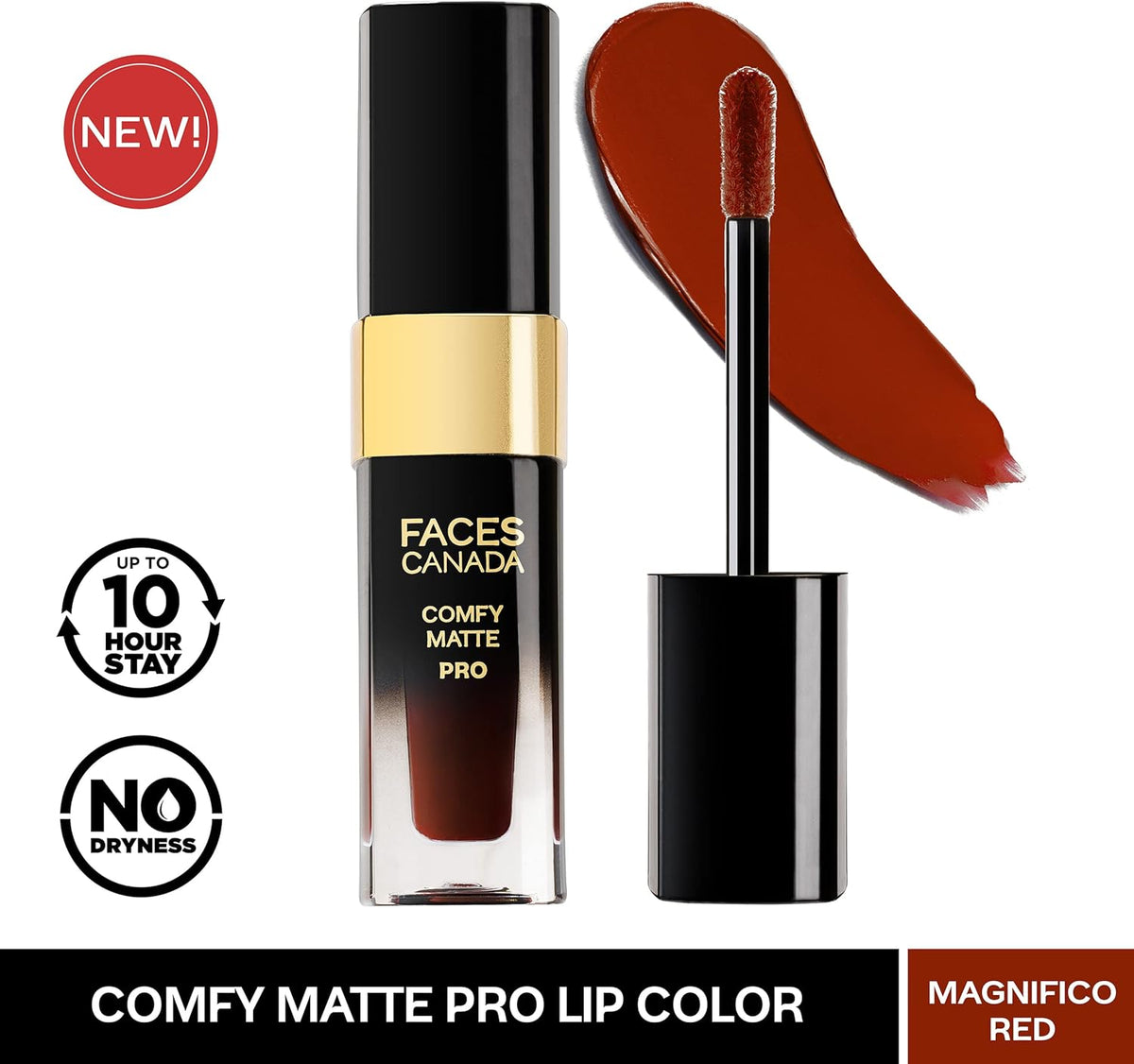 Faces Canada Comfy Matte Pro Lip Colour Magnifico Red 5.5ml - Image 2