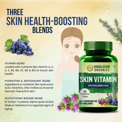 Himalayan Organics Skin Vitamin Tablets with Hyaluronic Acid - 60 Count - Image 4
