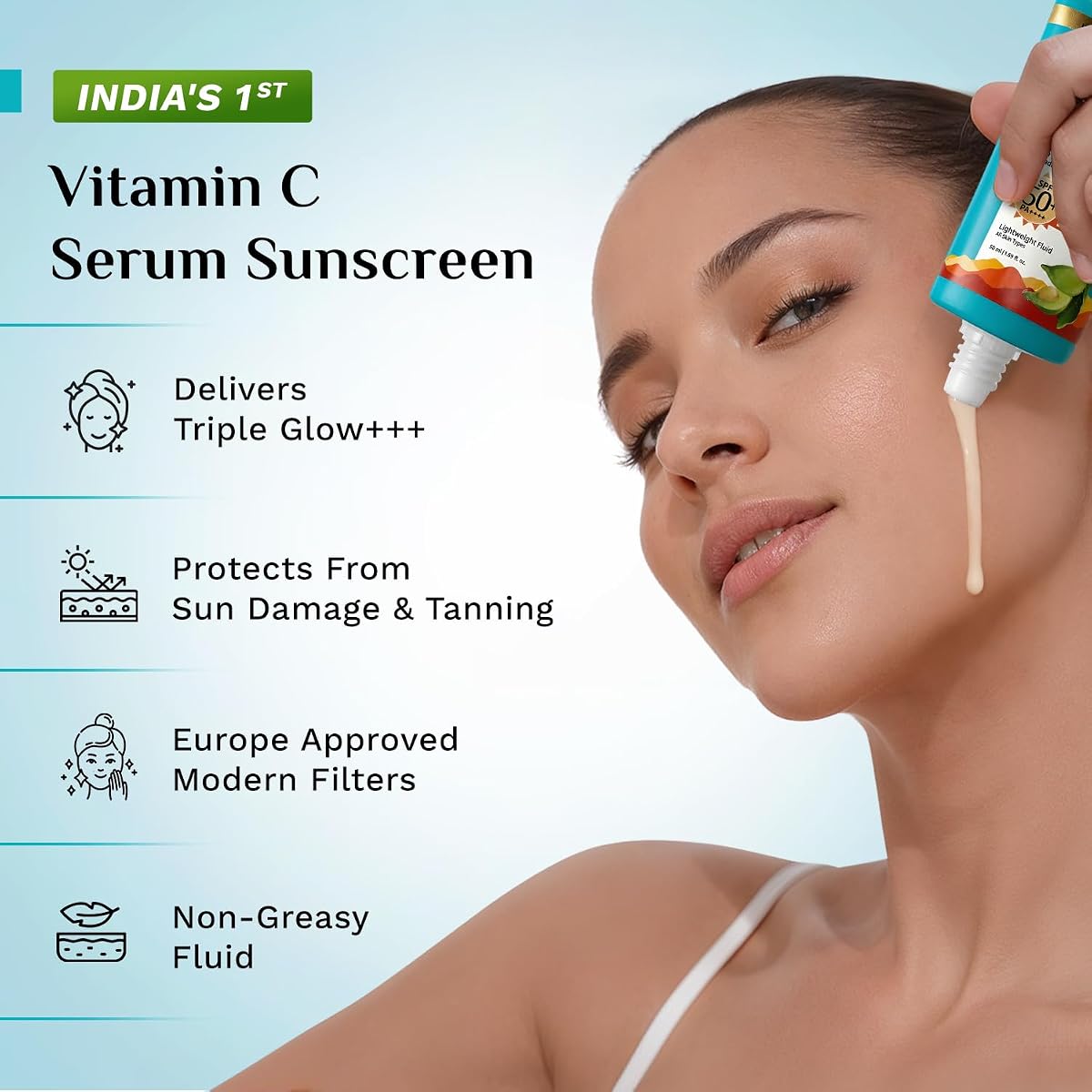 Pilgrim 5% Vitamin C Brightening Ultra Light Gel Sunscreen SPF 60 PA++++ - 45ml - Image 3