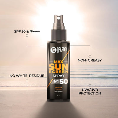 Beardo Max Sunscreen Spray SPF50 - Sun Care Protection, 50ml - Image 4