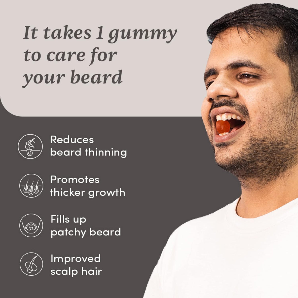 Man Matters Beard Gummies for Men - 30 Gummies - Image 2