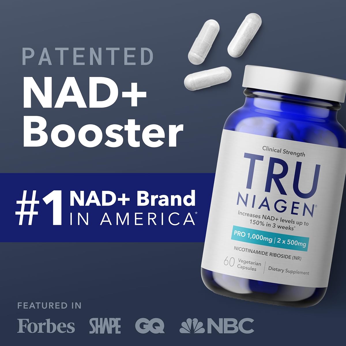 TRU NIAGEN NAD+ Beauty Supplement - 1000mg Nicotinamide Riboside, 30 Capsules - Image 3